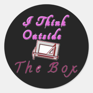 Sticker Rond I Think Out of the Box : Design créatif