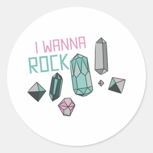 Sticker Rond I Wanna Rock (Devant)
