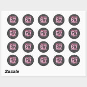 Sticker Rond I Was 6 Now I'm 7 Nk Coquette Bow Heart Checkered  (Feuille)