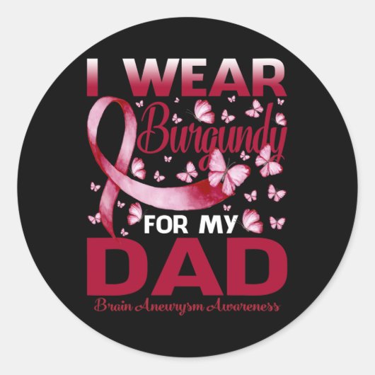 Sticker Rond I Wear Burgundy (Devant)