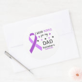 Sticker Rond I Wear Purple For My Dad Alzheimer Awareness (Enveloppe)