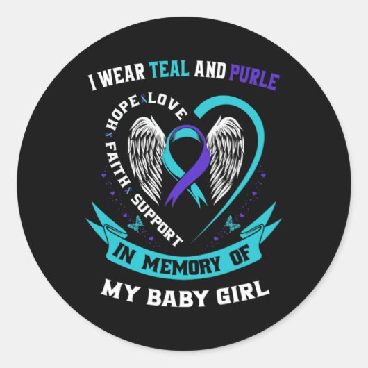 Sticker Rond I Wear Teal And Purple Ba (Devant)