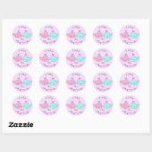 Sticker Rond I Whale Toujours Vous Aimer Kawaii Pastel Rose (Feuille)
