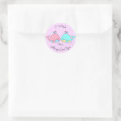 Sticker Rond I Whale Toujours Vous Aimer Kawaii Pastel Rose (Sac)