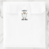 Sticker Rond I Wooly Love Puns Funny Sheep Pun  (Sac)