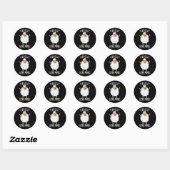 Sticker Rond I Wooly Love Puns Funny Sheep Pun Dark BG (Feuille)