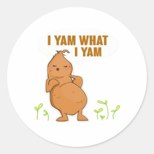 Sticker Rond I Yam What I Yam Trendy Basic