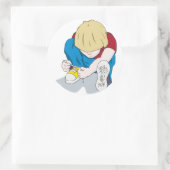 Sticker Rond Ian Tying Chaussures (Sac)