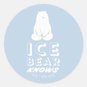 Sticker Rond Ice Bear Knows