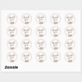 Sticker Rond Ice crème cône rose enfants merci (Feuille)