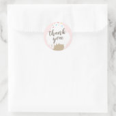 Sticker Rond Ice crème cône rose enfants merci (Sac)