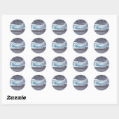 Sticker Rond Icebergs, Antarctique (Feuille)