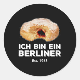 Sticker Rond Ich Bin Ein Berliner Discours Jelly Donut Wall Col