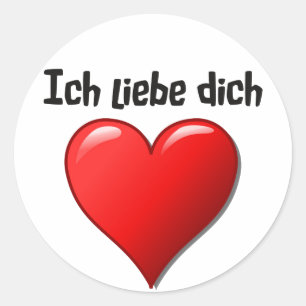 Sticker Rond Ich liebe dich - Je vous aime en allemand