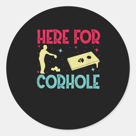 Sticker Rond Ici Cornhole (Devant)