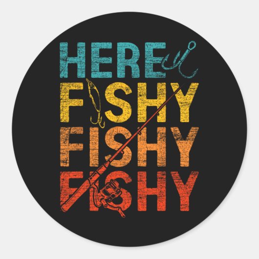 Sticker Rond Ici Poisson Poisson Poisson (Devant)