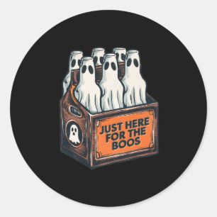 Sticker Rond Ici Pour Boos Halloween 6 Pack Booze Ghost Bee