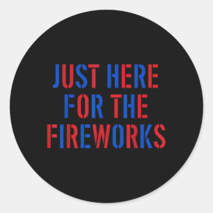Sticker Rond Ici pour les feux d'artifice 4 juillet États-Unis