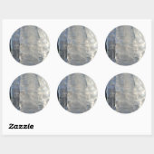 Sticker Rond Icicles Abstrait Blue Winter Photographie (Feuille)