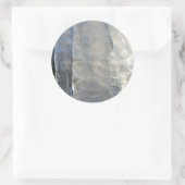Sticker Rond Icicles Abstrait Blue Winter Photographie (Sac)