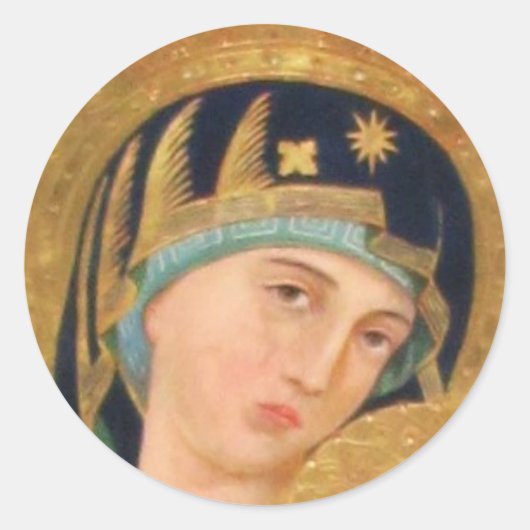 Sticker Rond ICON orthodoxe Serene Madonna (Devant)