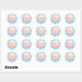 Sticker Rond Icône adorable Cartoon Baby Face (Feuille)
