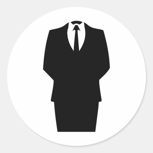 Sticker Rond icône anonyme internet 4chan SA (Devant)