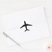 Sticker Rond icône avion avion (Enveloppe)
