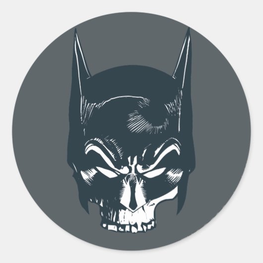Sticker Rond Icône Batman Cowl/Skull (Devant)