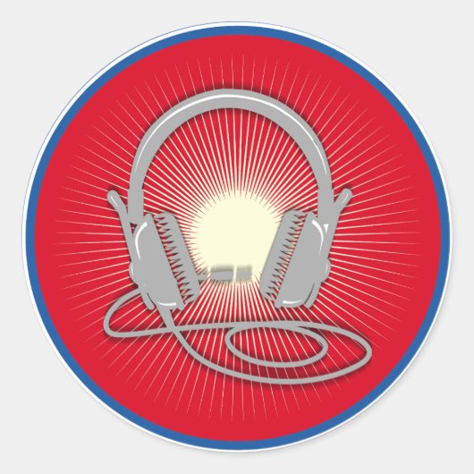 Sticker Rond Icône casque DJ (Devant)