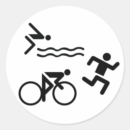 Sticker Rond icône cercle triathlon (Devant)