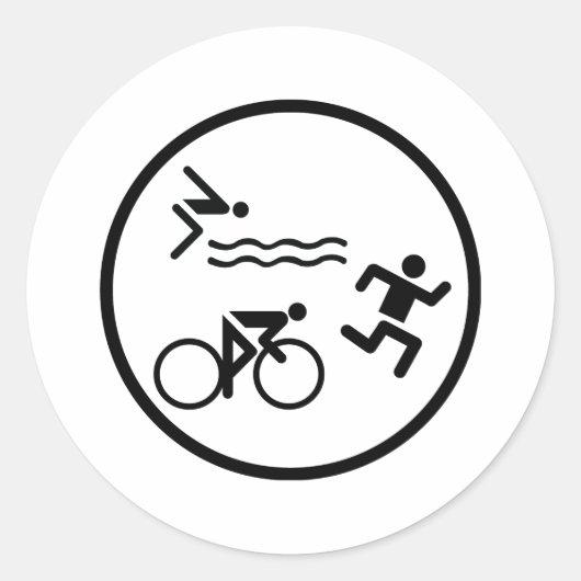 Sticker Rond icône cercle triathlon (Devant)
