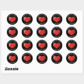 Sticker Rond Icône Coeur 3D (Feuille)