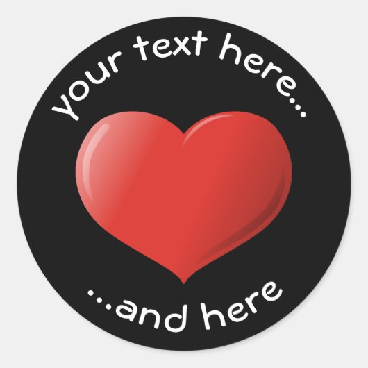 Sticker Rond Icône Coeur 3D (Devant)