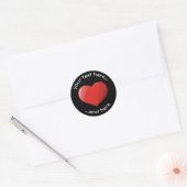 Sticker Rond Icône Coeur 3D (Enveloppe)