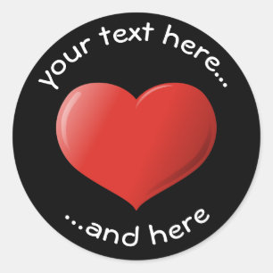 Sticker Rond Icône Coeur 3D