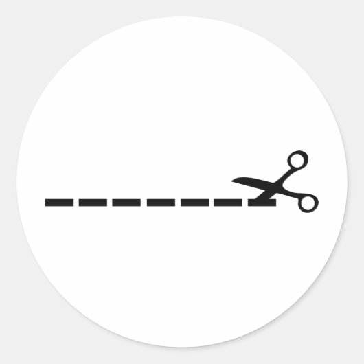 Sticker Rond icône couper ciseaux (Devant)
