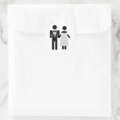 Sticker Rond icône couple nuptial (Sac)