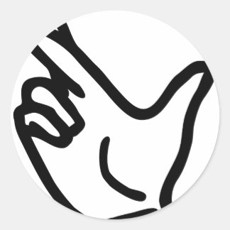 Sticker Rond icône croisée aux doigts