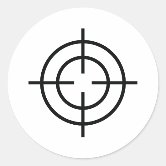 Sticker Rond icône croisée de sniper noir (Devant)