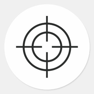 Sticker Rond icône croisée de sniper noir