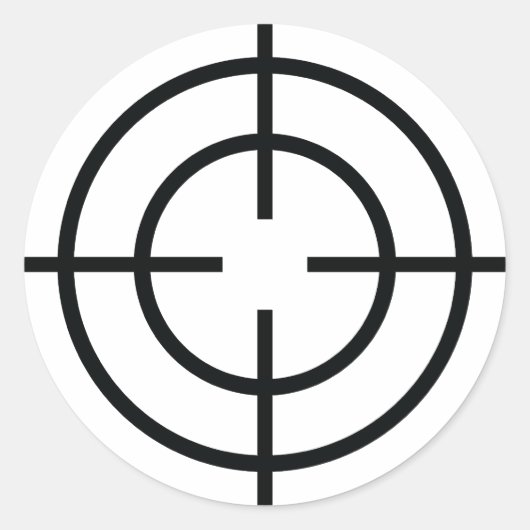 Sticker Rond icône croisée de sniper noir (Devant)