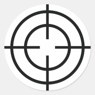 Sticker Rond icône croisée de sniper noir