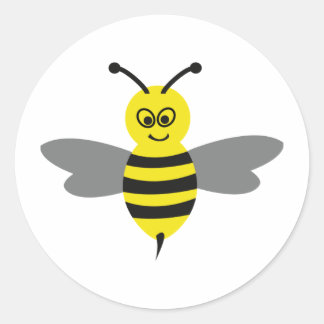 Sticker Rond icône d'abeille