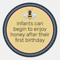 Icône d'abeille Honey bébé Avertissement noir