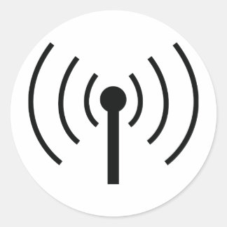 Sticker Rond icône d'antenne noire