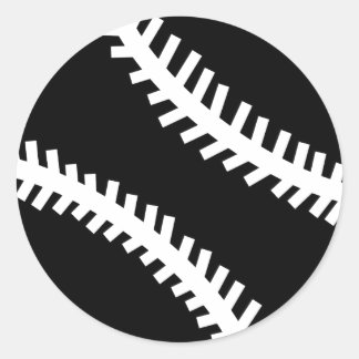 Sticker Rond icône de baseball noir