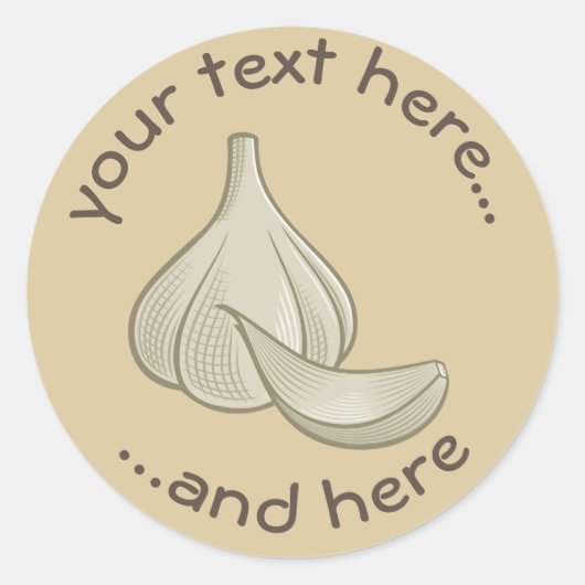 Sticker Rond Icône de bois de l'ail (Devant)