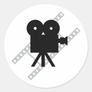 Sticker Rond icône de caméra vidéo