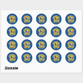 Sticker Rond Icône de casque de football Go Bulldogs (Feuille)
